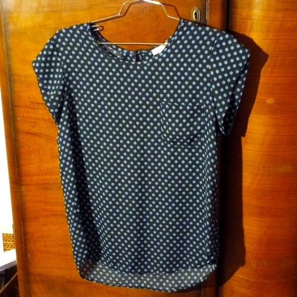 Lily White polkadot blouse with pocket Size S. - Picture 1 of 7